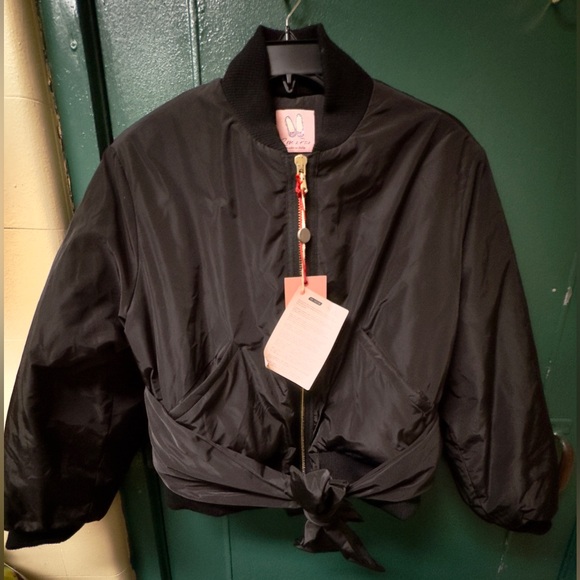 Rose A Pois Black Bomber tie waist jacket. Size 44 (10) New with tags - Picture 3 of 16